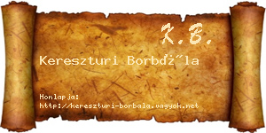 Kereszturi Borbála névjegykártya